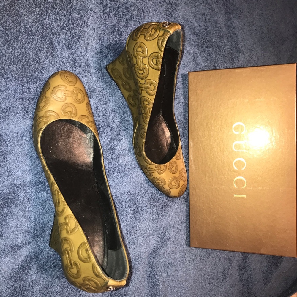 Gucci Luxury Leather Shoes  Olive/Mustard  Italy - Picture 2 of 8